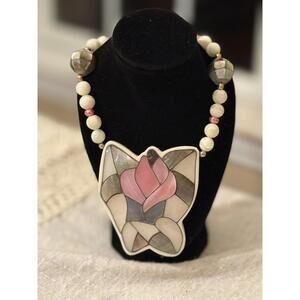 Vintage Karla Jordan Statement Necklace Flower